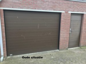 oude situatie garagedeur bruin